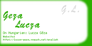 geza lucza business card