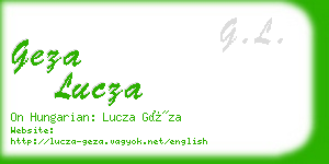 geza lucza business card